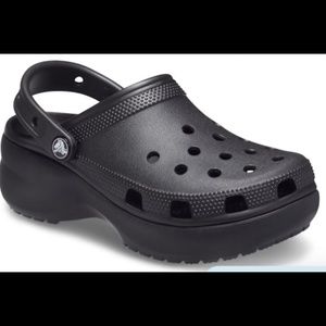 Women's black platform crocs